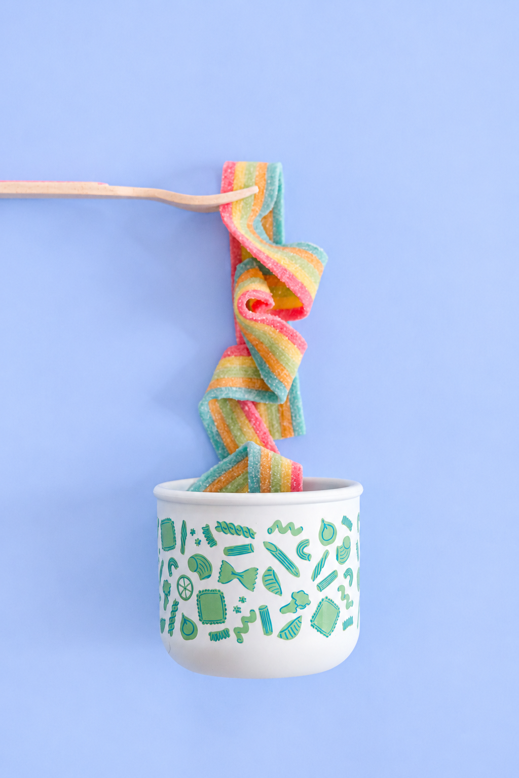 Fresh Picks bamboo snack pot with rainbow sweets